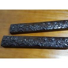 天然原木浮雕鎮尺30cm黑梓木實木鎮紙 國畫書法毛筆筆擱文房四寶, 1個