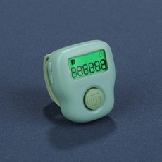 一心計數器 升級款 手動戒指型 數顯 充電 夜光 電子指環, 迷你款綠色-夜光+記憶功能, 1個