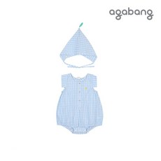 아가방 멜체크바디수트 모자 BLUE 01Q32790242
