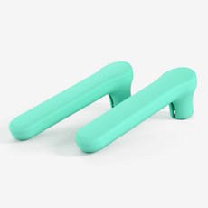 정전기 방지 심플 라이트 실리콘 일자형 손잡이 커버 문고리, 그린, 2개