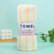 Joy Life運動毛巾 柔軟吸水速乾條紋毛巾 健身跑步必備, S079-黃色, 1個