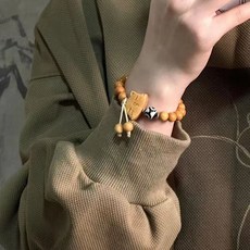 檀木串珠手串 復古中式古風 貓咪手飾手鍊 情侶手鍊 韓國手鏈 小紅書