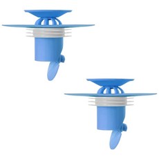 葉子小舖 防臭防蟲集髮排水孔蓋 2入組, 單一尺寸, 顏色隨機, 浴室排水孔防堵塞