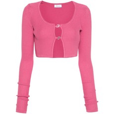 블루마린 로고 장식 크롭 가디건