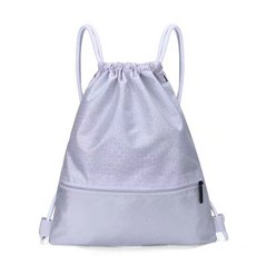 超輕薄小揹包輕便束口雙肩運動健身便攜牛津布收納袋足球鞋專用袋, 灰色,小號   34*43, 1個