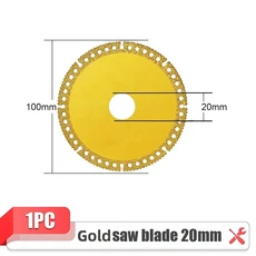 복합 다기능 톱날 100mm 초박형 세라믹 타일 유리 디스크 앵글 그라인더 도구용, 04 Gold 20mm, 1개