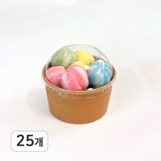 크라프트 원형 종이용기 돔뚜껑 세트 240ml, 1세트, 25개입