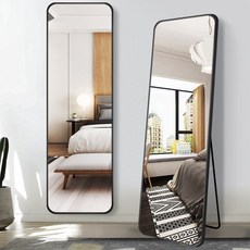 全身鏡 高清落地圓角網紅家用服裝店舞蹈室全身鏡, 【極夜黑】升級加厚,40*150cm-安全防爆 超清加厚