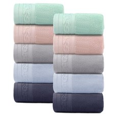 록신 프리미엄 데일리 순면 코마사 수건 40수 부드러운 호텔타월 10장세트 호텔 수건, 믹스, 10개