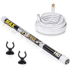 Magic Stick TV 스마트 TV 실내용 안테나 - 최대 HD 디지털 실외 모델 안테나 로컬 채널용 최대 80마일 신호 6.1m(20피트) 동축 케이블이 있는 HDT, 최대 HD 80마일