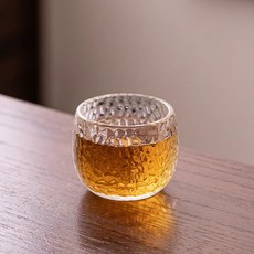 紅芳庭 加厚耐熱玻璃茶杯80ml 功夫茶道主人杯 茶具 酒杯, 槌目【加厚款】, 1個