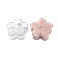 꽃 모양 티라이트 플라스틱 캔들만들기 재료 10개 캔들용기 소이캔들 왁스 심지, 1세트