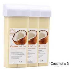 컴팩트 가정용 왁스 워머기 핫 롤온 왁스 키트 히터 포함 - 남녀공용 제모 카트리지 바디 페이스용 크림 워머 세트, 9)072-CoconutX3