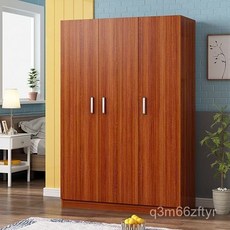 衣櫃家用臥室出租房現代簡約經濟型組裝簡裝簡易櫃子成人收納衣櫥, /環保柚木4門180高50深