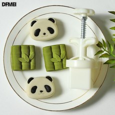 DFMEI 新款月餅按壓輔食模具烘焙綠豆糕磨具家用小熊貓竹子山藥糕點工具, 1個, 30克加厚迷你月餅託約100個:白色