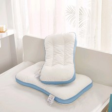寶寶兒童枕芯 嬰兒定型枕 護頸助眠純棉枕頭, 藍色,30*50cm/單只