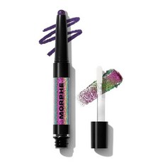 Morphe Mixed Signals 듀얼 엔드 아이섀도우 스틱 - 크림 아이섀도우 안료 및 크롬 리퀴드 플레이크 대담하고 레이어드 아이 메이크업 룩 - 유혹/충실(0.8g/, 커밋/충돌, 1