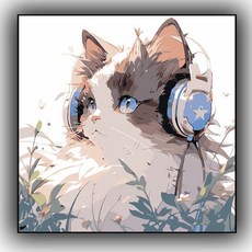 더담다 DIY 명화 유화 그림그리기, 1개, 뮤지션고양이
