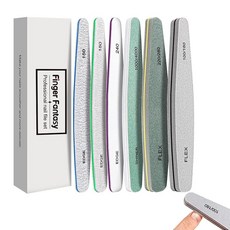 KASELIN 네일 파일 손톱 파일 6개 세트 150/180/240/1000/4000 그리드 전체 세탁 가능 젤 네일 제거 손톱 연마 광내기 스폰지 버퍼 에멜리 보드 스폰지 쿠션