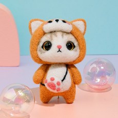 치프몰 양모펠트 DIY 패키지 세트, 199_시바견 고양이, 1개