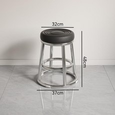 오락실의자 높은 원형스툴 원형 스툴 보조의자 보조 키다리, 1개, K. 48cm 검정 전기 도금