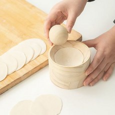 hkyj-5642신형 만두틀 나무 원형 주방용 가정용 만두피 전용 몰드 물만두 반죽 비접착 만두피, 1개, 원형 만두틀