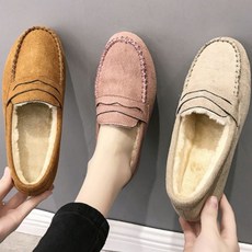 여성 플랫슈즈 방한로퍼 모카신 털신 슬립온 털단화 djl3699Hs