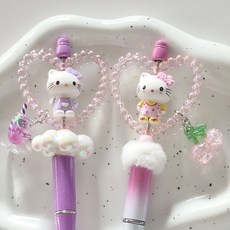캐릭터 비즈 볼펜 꾸미기 DIY 학생 사무용 동대문 볼꾸 재료, 1개, 달콤보라냥이