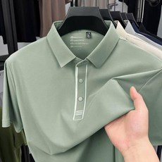 polo衫男冰絲涼感翻領polo衫無痕短袖上衣透氣速乾工作衫男士商務休閒上衣中年爸爸吸濕排汗男裝衣服運動寬鬆彈力口袋涼感短袖男裝上衣