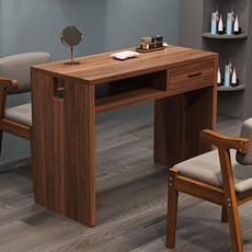 네일샵 수납 네일책상 가정용 다용도 메이크업 테이블 뷰티샵 화장대, 갈색(서랍이 있는)