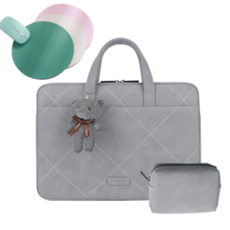 루미에르 예쁜 노트북 가방 파우치 엘지그램 삼성 갤럭시북 + 가죽마우스패드, 스모크그레이, 스모크그레이 14 ~ 15인치