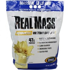 Gaspari Nutrition Real Mass: Advanced Weight Gainer Protein and Complex Carb Blend 50g Protein, 1개