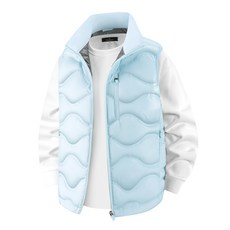 羽絨服馬甲情侶款 戶外運動保暖背心 短款棉服/棉外套, 無規格, 寶寶蘭