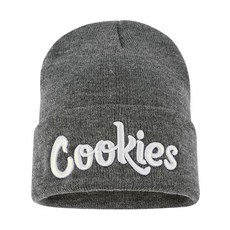 Zgboaht 신축성 있는 니트 비니 모자 남성용 여성용 겨울용 따뜻한 시계 캡 글자 자수 커프 모자 쿡 그레이/화이트 단일 사이즈