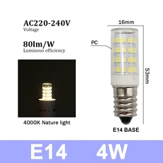 2-20pcs 미니 LED G9 E14 옥수수 전구 AC 220V 2W 3W 슈퍼 밝은 비 스트로브 따뜻한 흰색 빛은 50W 할로겐, 08 E14 4W 4000K, 04 10pcs