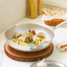 파르셀 무연마제 통3중 304 스테인리스 프라이팬 3D 논스틱 패턴, 1개, 28cm 웍, 실버