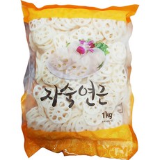녹지푸드 녹지 3mm 얇은 슬라이스 자숙 연근채 1Kg 자숙 데친 데침 이강산닷컴, 3개