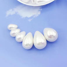 AB 물방울 진주 아크릴 구멍 진주 비즈 공예 재료, A3337. 화이트 6x9mm, 1세트