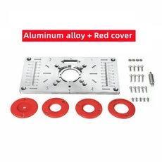 알루미늄 목공 라우터 테이블 삽입 플레이트 다기능 벤치 트리밍 기계 조각 보드, 03 Alloy Red