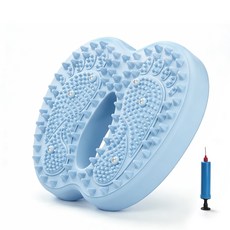 천국의계단 지압 에어 스텝퍼 무소음 가정용 다이어트 스텝밀 홈트 운동기구 [에어펌프 증정], 연한 파란색