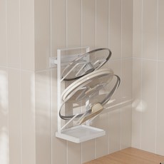 廚房鐵藝收納架 多功能臺面壁掛兩用型帶接水盤置物架 多層鍋蓋架居家生活用品廚房收納浴室收納居家收納置物架收納架儲物架, 1個, 白色