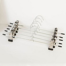 스텐슬라이스바지걸이 10개 행거 정리 옷가게, 블랙, 1세트