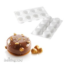 Silikomart 義大利 8連矽膠模 6.5公分 圓平底 Stone 85, 1個