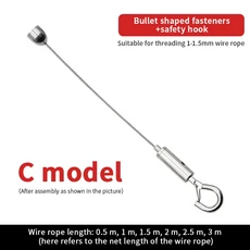 스테인리스 철사 로프 걸이식 코드 안전 후크 플러스 전시관 사진 1.5mm 2 개, 01 C, 01 1.5mm, 02 1.5M