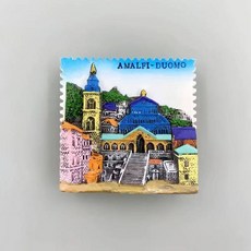 냉장고 자석 기념품 아말피 여행 기념 창조적 그린 ​​3D 랜드마크 교회 건축 장식 Ita의 자기 스티커, AA