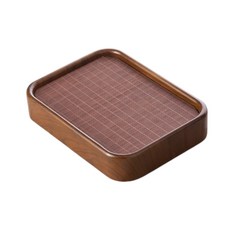 竹製捲簾茶盤 長方形 乾濕分離 家用 瀝水 茶船, 黃色, 1個