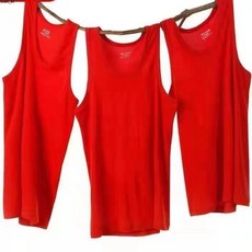 男士加厚背心打底衫 100%純棉紅背心男款本命年大紅色中老年寬松汗衫薄款透氣運動背心