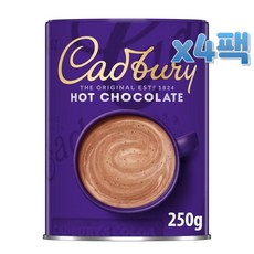 Cadbury 캐드버리 핫초코 핫 초콜렛 파우더 250g x4팩, 4개입, 4개