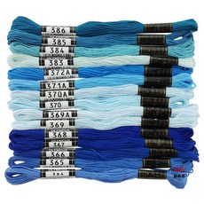 日本進口奧林巴斯Olympus刺繡線，十字繡繡線，俄羅斯刺繡線 - 藍色、黃色、灰色系 (364-542), 1個, 520