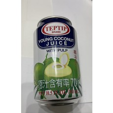 TEPTIP 椰子汁含椰肉，天然清爽，補充水分，含豐富椰果，口感豐富，健康無負擔, 310ml, 1個